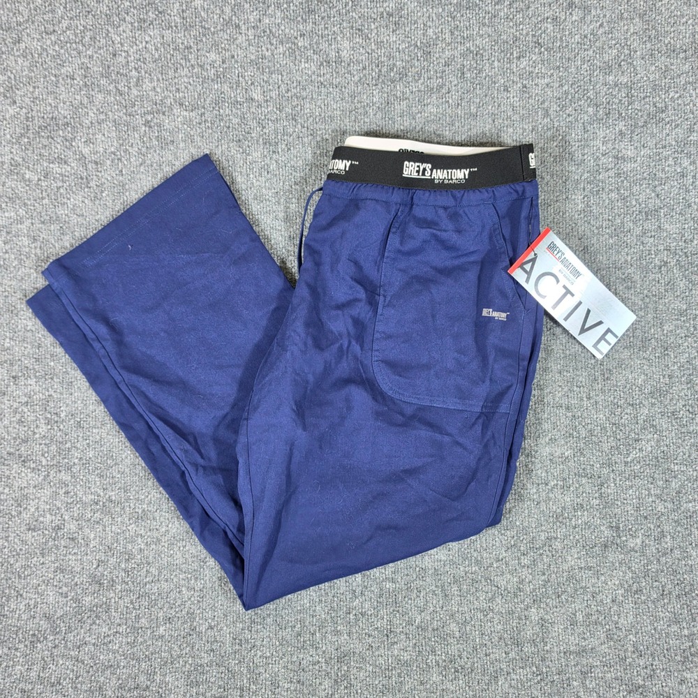 NWT Greys Anatomy by Barco Active Scrub Pants Indigo Blue XL Petite TV Show
